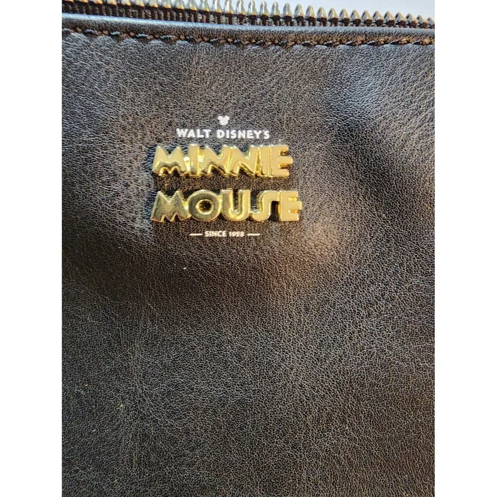 Disney Clutch Minnie Mouse Black Wristlet Clutch with Gold Bow